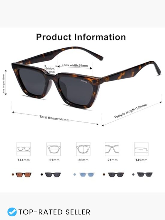 Polarized Narrow Square Cateye Sunglasses Retro Trendy Driving Glasses UV400 main image 6